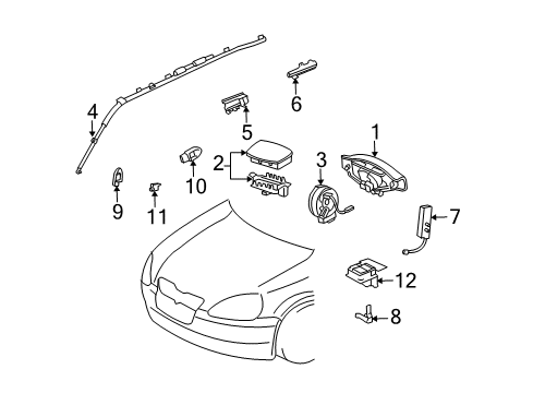 2005 Scion xA Air Bag Components Diagram