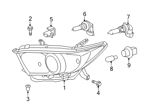 2011 Toyota Highlander Bulbs Diagram 6 - Thumbnail