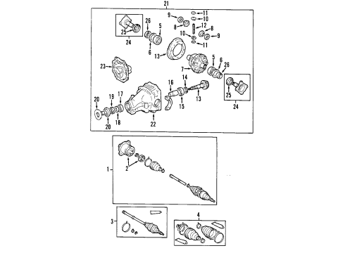 2008 Toyota Sienna Rear Cv Joint Boot Kit Inboard Joint Diagram for 04437-08010