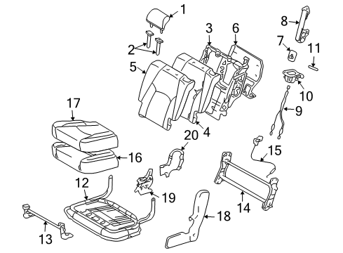 Cover, Rear Seat Back Lock Striker Diagram for 72615-0E050-C0