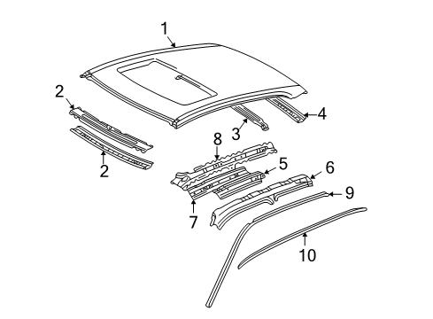 1998 Toyota Camry Roof & Components Diagram 1 - Thumbnail