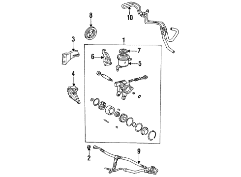 1995 Toyota Celica Bracket, Pump Diagram for 44443-12050