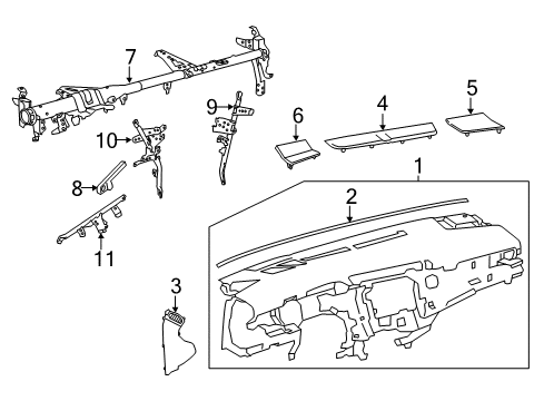 2018 Toyota Camry Cluster & Switches, Instrument Panel Diagram 2 - Thumbnail