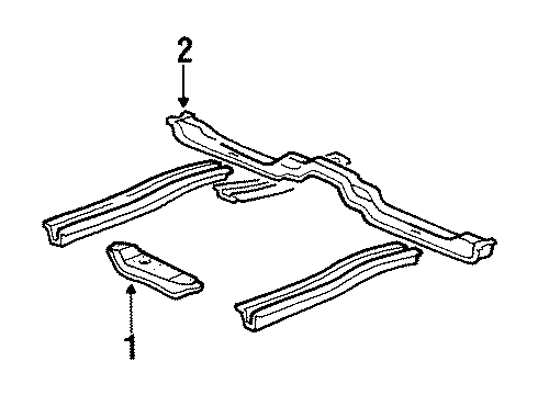 1988 Toyota Tercel Member, Front Floor Cross Diagram for 57408-16020