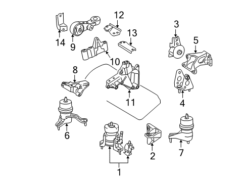 2011 Toyota Sienna Engine & Trans Mounting Diagram 2 - Thumbnail