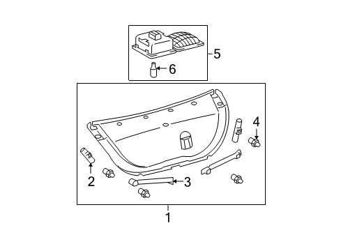 2009 Toyota Avalon Interior Trim - Trunk Lid Diagram