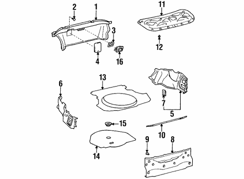 1999 Toyota Celica Lamp Assembly, Luggage Compartment Diagram for 81330-0W010