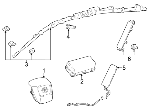 2023 Toyota Prius Air Bag Components Diagram