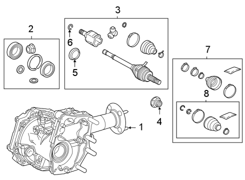 2021 Toyota Avalon Gasket Kit, Transfer Overhaul Diagram for 04362-42020