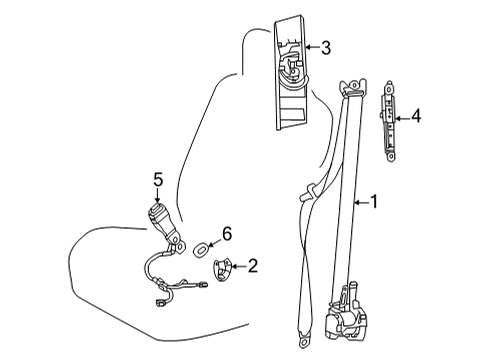 2023 Toyota Corolla Cross Front Seat Belts Diagram