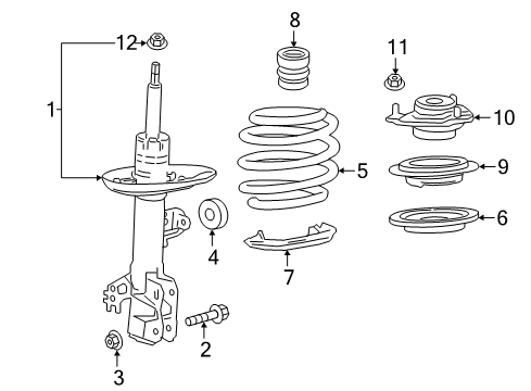 2022 Toyota Camry Struts & Components - Front Diagram 1 - Thumbnail