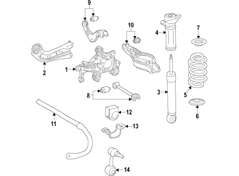 2018 Toyota Camry Cushion, Rear Suspension Diagram for 52271-06130