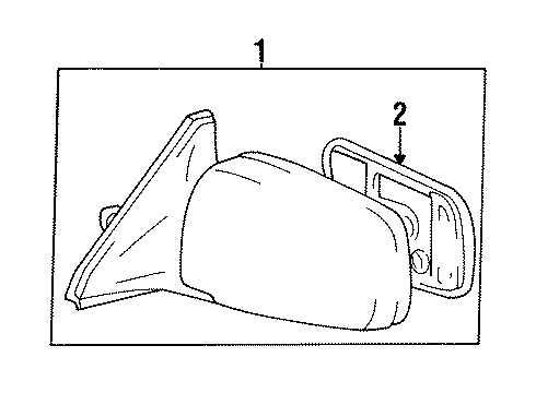 1990 Toyota Camry Driver Side Mirror Assembly Outside Rear View Diagram for 87940-32390-B0