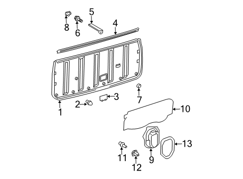 2006 Toyota 4Runner Board, Back Door Trim Diagram for 64781-35020-B0