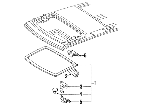 1993 Toyota Previa Sunroof, Body Diagram 1 - Thumbnail