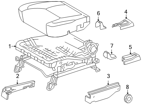 2004 Toyota Sienna Adjuster Assy, Front Seat, LH Diagram for 72020-AE020