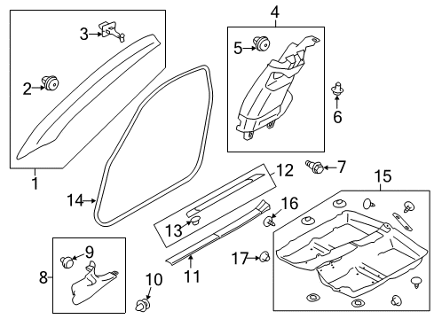 2014 Scion FR-S Clip TRM CURT A/B Diagram for SU003-04477