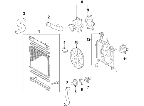 2012 Toyota Yaris Fan Diagram for 16361-21090