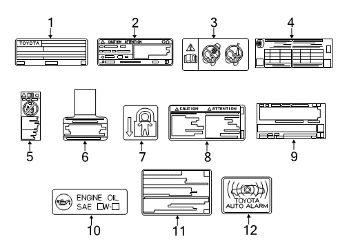 2019 Toyota Corolla Information Labels Diagram