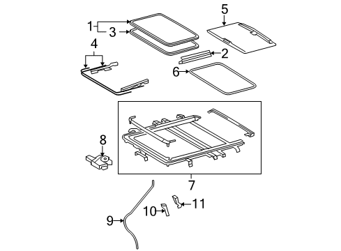 2013 Toyota Highlander Moulding, Sun Roof Opening Trim Diagram for 63318-0R010-E0