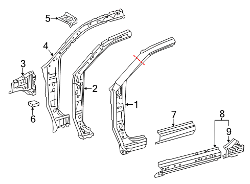 2015 Scion iQ Hinge Pillar, Rocker Panel Diagram