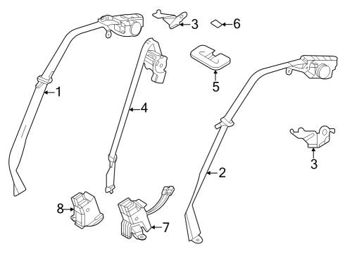 2023 Toyota bZ4X BELT ASSY, RR SEAT Diagram for 73350-42040-C0