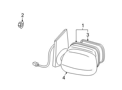 2005 Scion xA Outer Mirror Cover, Left Diagram for 87945-68010-B1