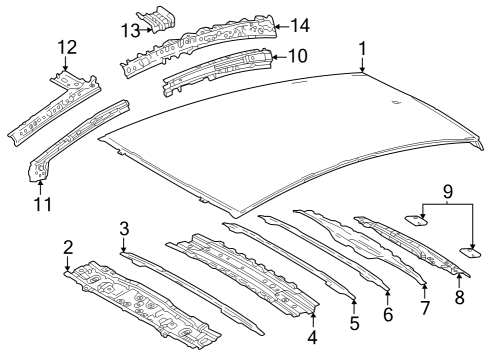 2023 Toyota Prius Roof & Components Diagram