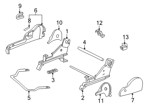 2001 Toyota Solara Spring, Seat Track Cover Diagram for 72139-06010