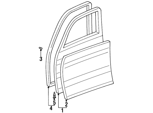 1997 Toyota Land Cruiser Panel Sub-Assy, Front Door, LH Diagram for 67002-60353