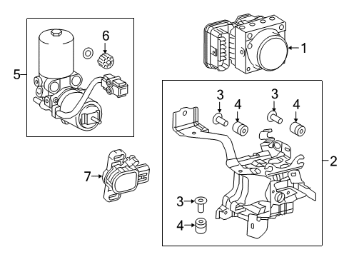 2017 Toyota Prius Pump Assembly, Brake Boo Diagram for 47070-47090