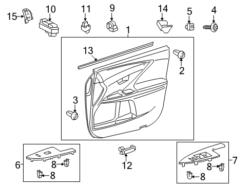 2013 Toyota Venza Panel Assembly, Front Door Diagram for 67610-0T011-C4