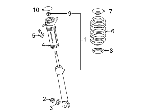 2021 Toyota Prius AWD-e Shocks & Components - Rear Diagram 1 - Thumbnail