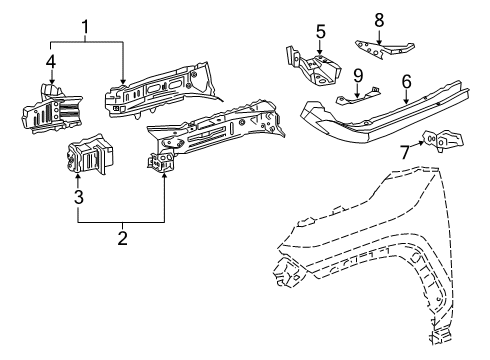 2020 Toyota RAV4 Bracket Sub-Assembly, Fr Diagram for 57013-42010