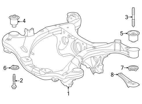 2023 Toyota Crown Cushion, Rear Suspension Member Body Mounting, Front Diagram for 52271-48040