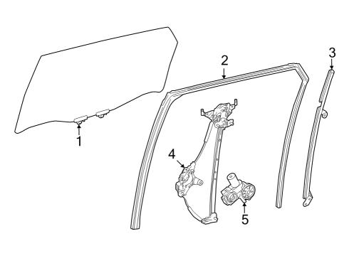 2023 Toyota bZ4X Glass - Rear Door Diagram