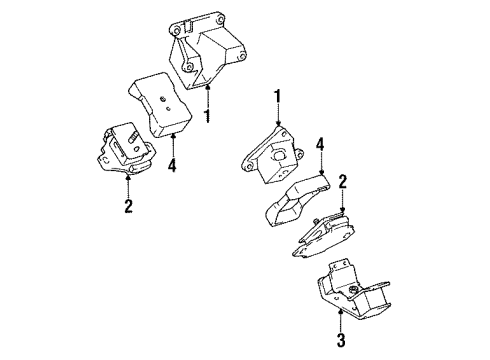 1993 Toyota Pickup Engine & Trans Mounting Diagram 2 - Thumbnail