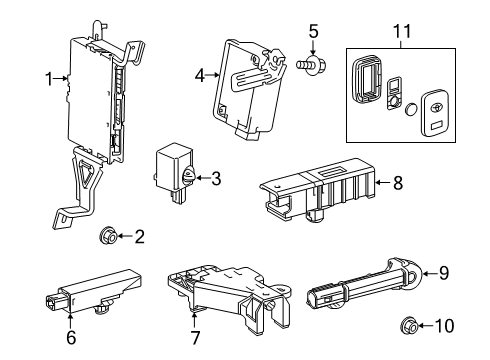 2022 Toyota Sequoia Antenna Assembly, Indoor Diagram for 899A0-0C070