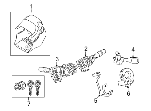 2013 Toyota Corolla Shroud, Switches & Levers Diagram 1 - Thumbnail