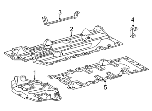 2022 Toyota Mirai Floor Cover Mount Bracket, Front Diagram for 51425-62010