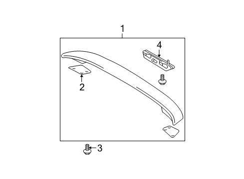 2009 Toyota Yaris Trunk Lid - Spoiler Diagram