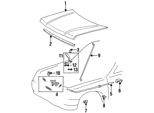 1995 Toyota T100 Lock Assembly Diagram for 53510-34010