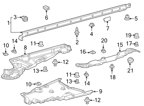 2024 Toyota Grand Highlander Exterior Trim - Pillars Diagram