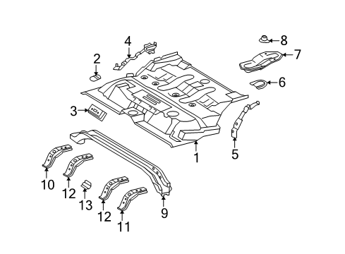 2012 Toyota 4Runner Member Sub-Assembly, Center Diagram for 57405-60010