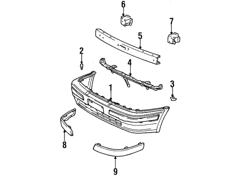 1998 Toyota Tercel Plug, Front Bumper Moulding Diagram for 52713-16070-B2