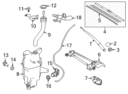 2018 Toyota RAV4 Front Wiper Blade, Left Diagram for 85222-42120