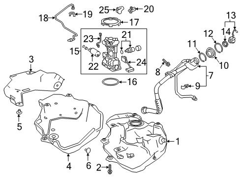 2022 Toyota Corolla Bracket, Fuel Tank Diagram for 77512-47030