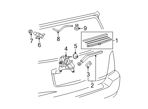 2010 Toyota Highlander Lift Gate - Wiper & Washer Components Diagram 6 - Thumbnail