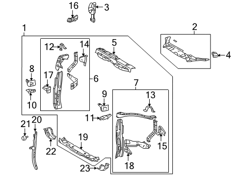 2012 Toyota Highlander Fender Mounting Bracket Plate, Driver Side Diagram for 53718-0E050