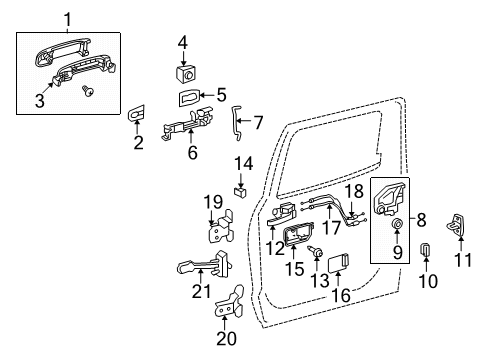 2020 Toyota Sequoia Handle Sub-Assy, Front Door Inside, LH Diagram for 69206-0C040